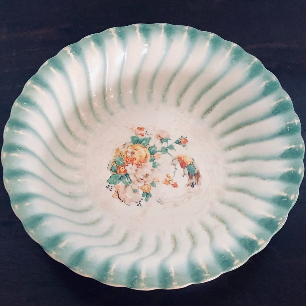 Homer Laughlin Vintage Antique Floral Serving Bowl